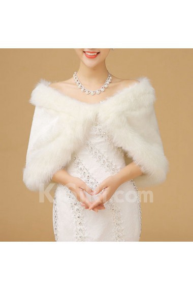 Elegant Faux Fur Wedding / Special Occasion Shawl