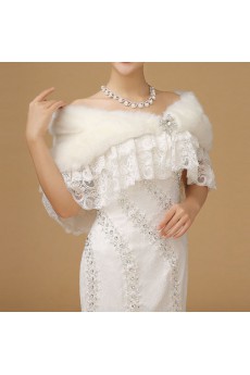 Faux Rhinestone Lace Fur Bridal Wedding / Party / Evening Wrap 