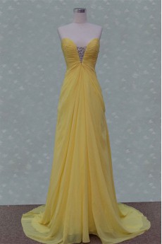 Chiffon Strapless Column Dress with Beading