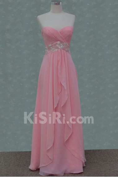 Chiffon Strapless Column Dress with Beading