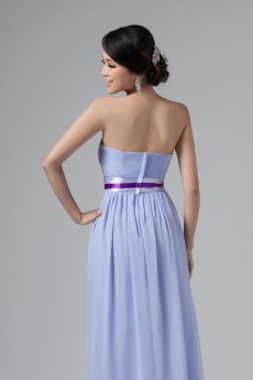 Chiffon Strapless Column Dress with Ruffles