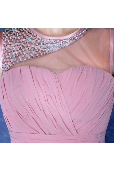 Chiffon Jewel Floor Length Sleeveless Sheath Dress with Sequins