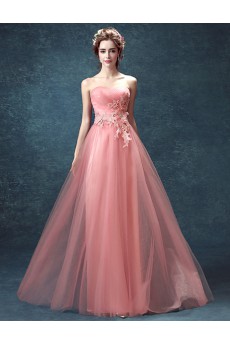 Tulle Sweetheart Floor Length Sleeveless Sheath Dress with Rhinestone