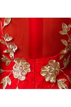 Lace, Chiffon, Tulle V-neck Floor Length Sleeveless Mermaid Dress with Embroidered, Rhinestone