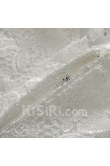 Tulle, Lace Sweetheart Mini/Short Sleeveless Sheath Dress with Bow