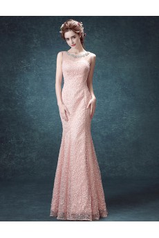 Lace, Chiffon, Tulle Jewel Floor Length Sleeveless Mermaid Dress with Rhinestone