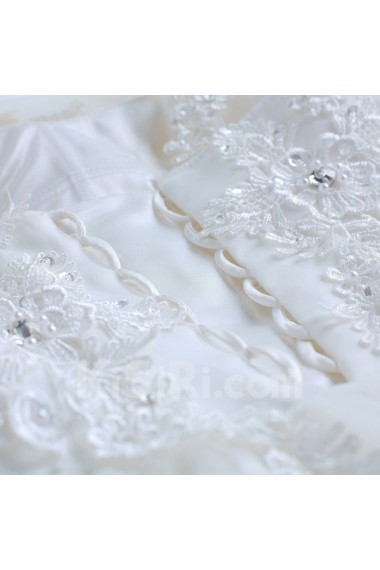 Organza Scoop Floor Length Sleeveless Ball Gown Dress with Rhinestone