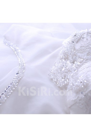 Lace, Organza Scoop Floor Length Cap Sleeve Ball Gown Dress with Sequins