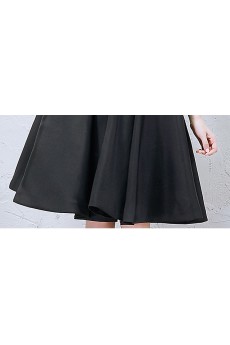Lace Scoop Knee-Length Sleeveless A-line Dress with Sash