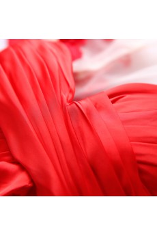 Chiffon Sweetheart Floor Length Half Sleeve Sheath Dress with Ruched