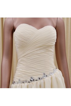 Tulle, Satin Sweetheart Knee-Length Sleeveless A-line Dress with Rhinestone