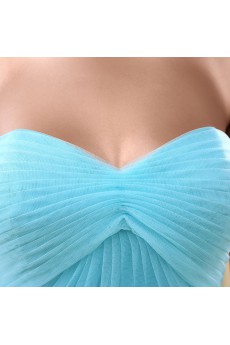 Tulle Sweetheart Floor Length Sleeveless A-line Dress with Ruched