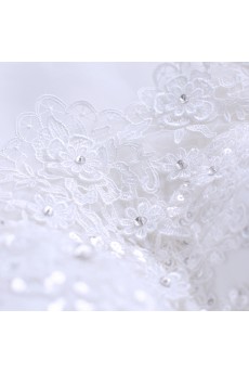 Organza Off-the-Shoulder Floor Length Half Sleeve Ball Gown Dress with Sequins