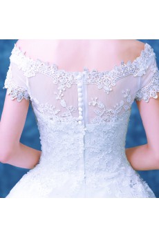 Tulle, Lace Off-the-Shoulder Floor Length Ball Gown Dress with Sequins