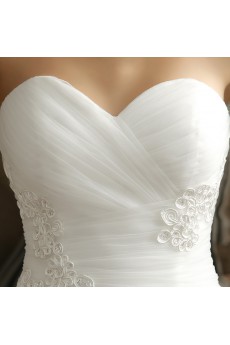 Tulle Sweetheart Chapel Train Sleeveless Mermaid Dress with Flower