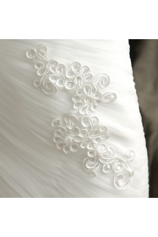 Tulle Sweetheart Chapel Train Sleeveless Mermaid Dress with Flower