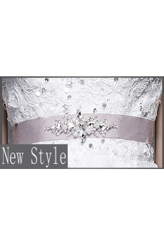 Lace, Satin, Tulle V-neck Floor Length Cap Sleeve A-line Dress with Sash, Sequins