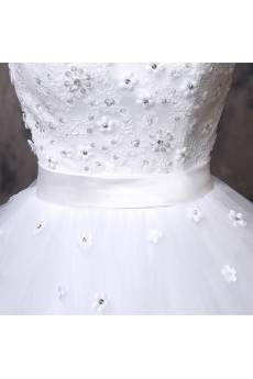 Organza, Lace V-neck Floor Length Cap Sleeve Ball Gown Dress with Sequins, Handmade Flowers