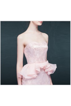 Organza, Lace Sweetheart Mini/Short Sleeveless Sheath Dress