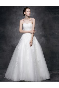 Lace, Satin Sweetheart Floor Length Sleeveless A-line Dress with Beads, Sash