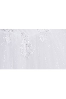 Tulle, Lace V-neck Floor Length Sleeveless Ball Gown Dress with Sequins