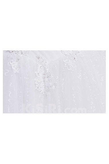 Tulle, Lace V-neck Floor Length Sleeveless Ball Gown Dress with Sequins