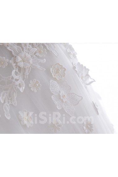 Lace, Tulle Scoop Mini/Short Short Sleeve A-line Dress with Pearl, Rhinestone