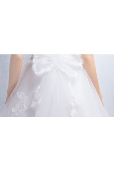 Tulle, Lace Off-the-Shoulder Floor Length Ball Gown Dress with Bow
