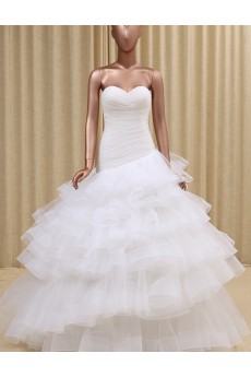 Organza Sweetheart Floor Length Sleeveless Ball Gown Dress with Ruched