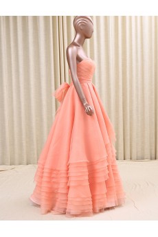 Organza Sweetheart Floor Length Sleeveless Ball Gown Dress with Ruched