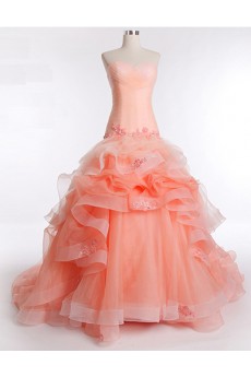 Tulle, Satin Sweetheart Chapel Train Sleeveless Mermaid Dress with Rhinestone