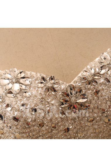 Tulle Sweetheart Cathedral Train Sleeveless A-line Dress with Rhinestone, Sequins