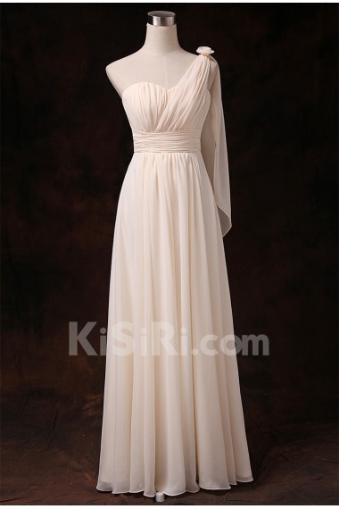 Taffeta Chiffon Floor Length A-line Dress