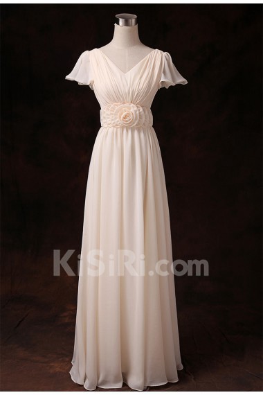 Taffeta Chiffon Floor Length A-line Dress