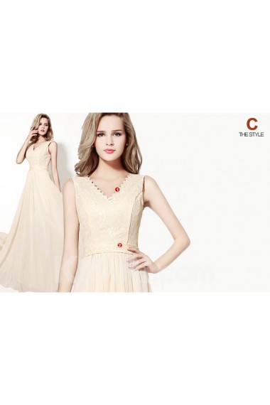 Chiffon Floor Length A-line Dress