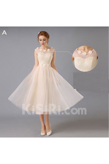 Lace Tea-length A-line Dress