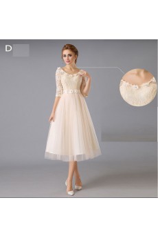 Lace Tea-length A-line Dress