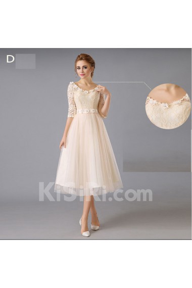 Lace Tea-length A-line Dress