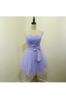 Tulle Short/Minin Sweetheart Sleeveless Ball Gown Dress with Bow