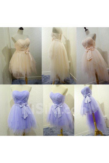 Tulle Short/Minin Sweetheart Sleeveless Ball Gown Dress with Bow