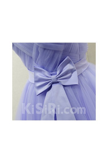 Tulle Short/Minin Sweetheart Sleeveless Ball Gown Dress with Bow