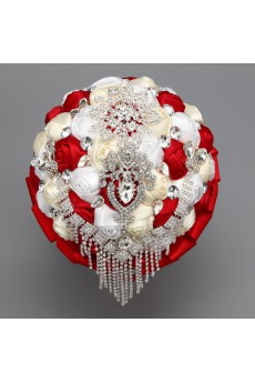 Top Quality Round Shape Wedding Bridal Bouquet with Ribbons