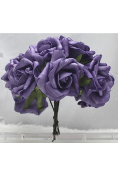 PE Purple Rose Wedding Bridal Bouquet