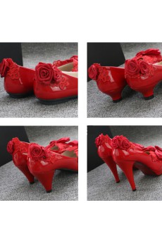 Handmade Lace Flowers Wedding Shoes