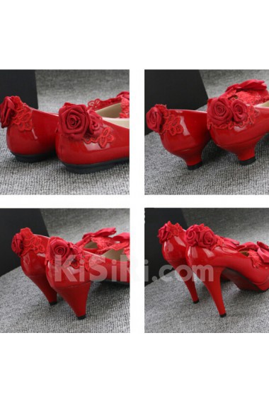 Handmade Lace Flowers Wedding Shoes