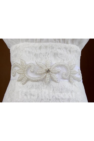 Handmade Yarn Rhinestone Wedding Sash with Beads