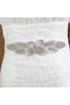 Handmade Yarn Rhinestone Wedding Sash with Beads