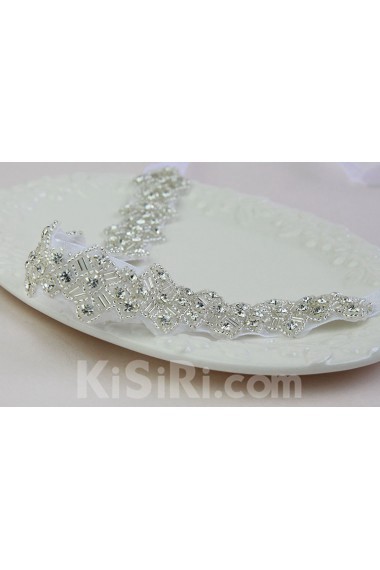 Luxurious Handmade Yarn Rhinestone Wedding Sash