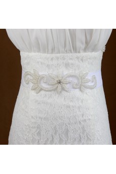 Handmade Yarn Rhinestone Wedding Sash with Beads