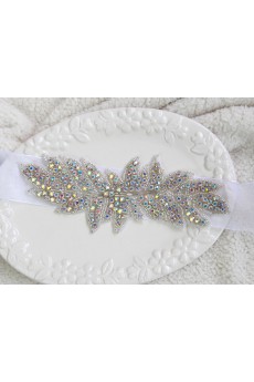 Handmade Yarn Colored Rhinestone Wedding Sash